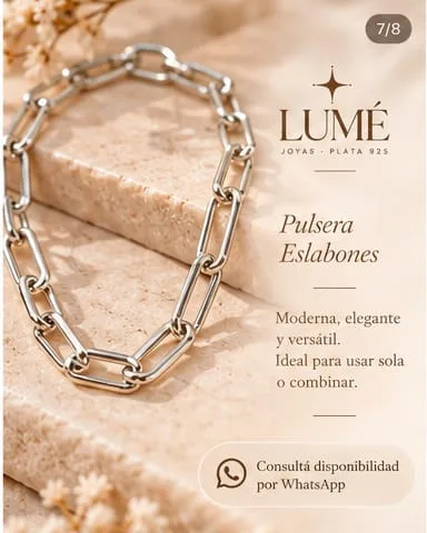 Pulsera de plata de eslabones grandes